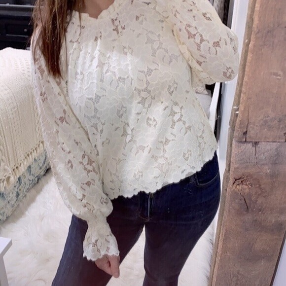 Blu pepper white boho lace top size medium - Picture 3 of 6